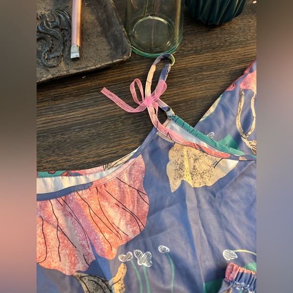 NWT Women's 3 piece Lightweight Summer Sleepwear Leaf Print Pajama Set with Robe - Picture 4 of 12